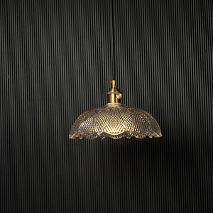 Vintage Pendant Light with Glass Shade