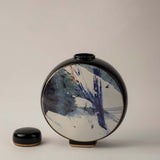Wave Blue & White Ceramic Jar