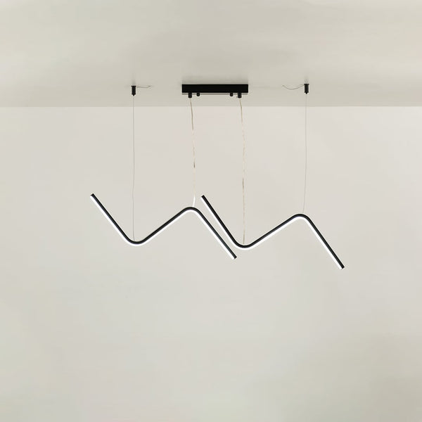 Wave Line Island Chandelier - Black