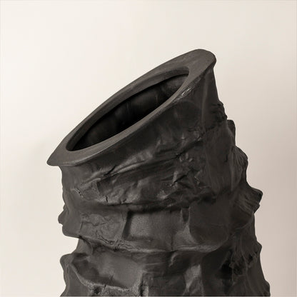 Wavy Rim Table Vase - Black