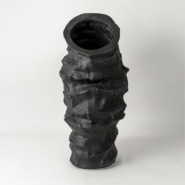 Wavy Rim Table Vase - Black