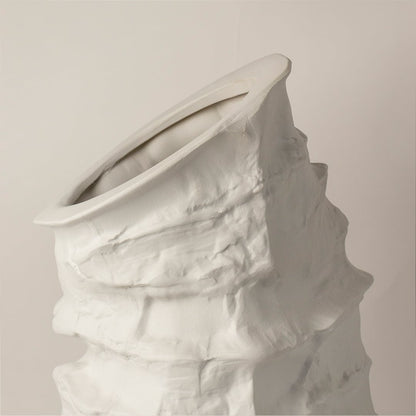 Closeup of Eclipse ceramic vase showing its rugged handmade texture and organic design crafted with artistic precision.