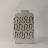 White Gold Zig Zag Vase - Large