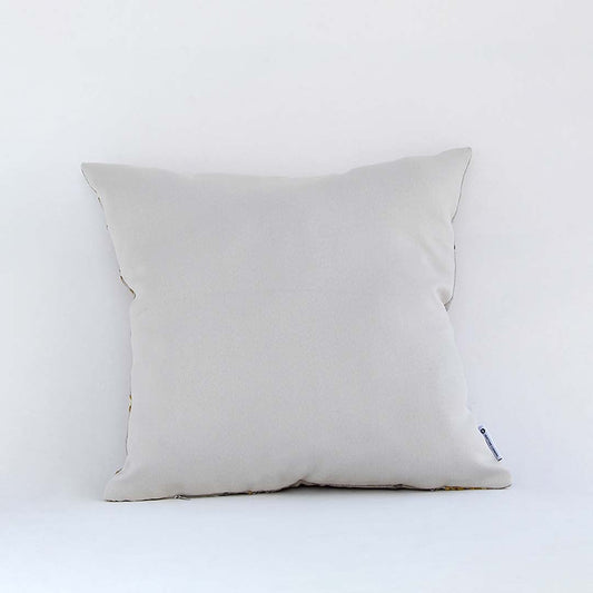 Back side view of white cushion cover showing clean seams soft fabric finish and concealed closure for neat styling.