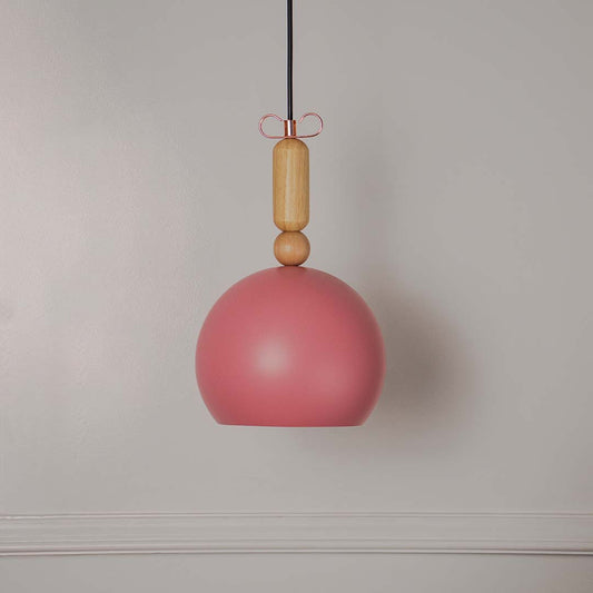 Wood Hanging Light - Pink
