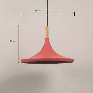 Dimensions of the pink pendant light 36 cm height and 24 cm width are perfect for modern interiors with a minimalist design.