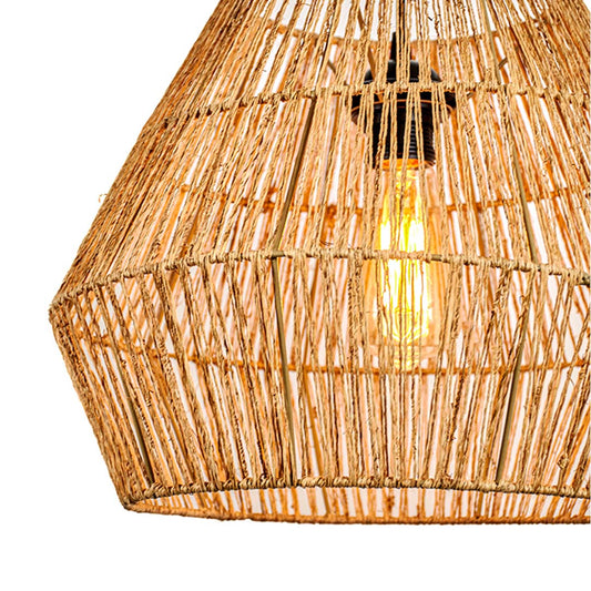 Woven Jute Stripe Pendant Lamp