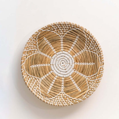 Yuto Handwoven Sabai Grass Hanging Wall Basket White - Large
