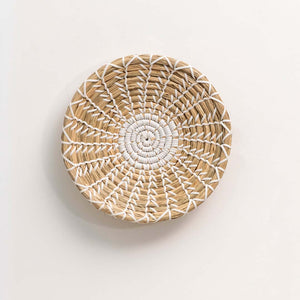 Yuto Handwoven Sabai Grass Wall Hanging Basket White - Small