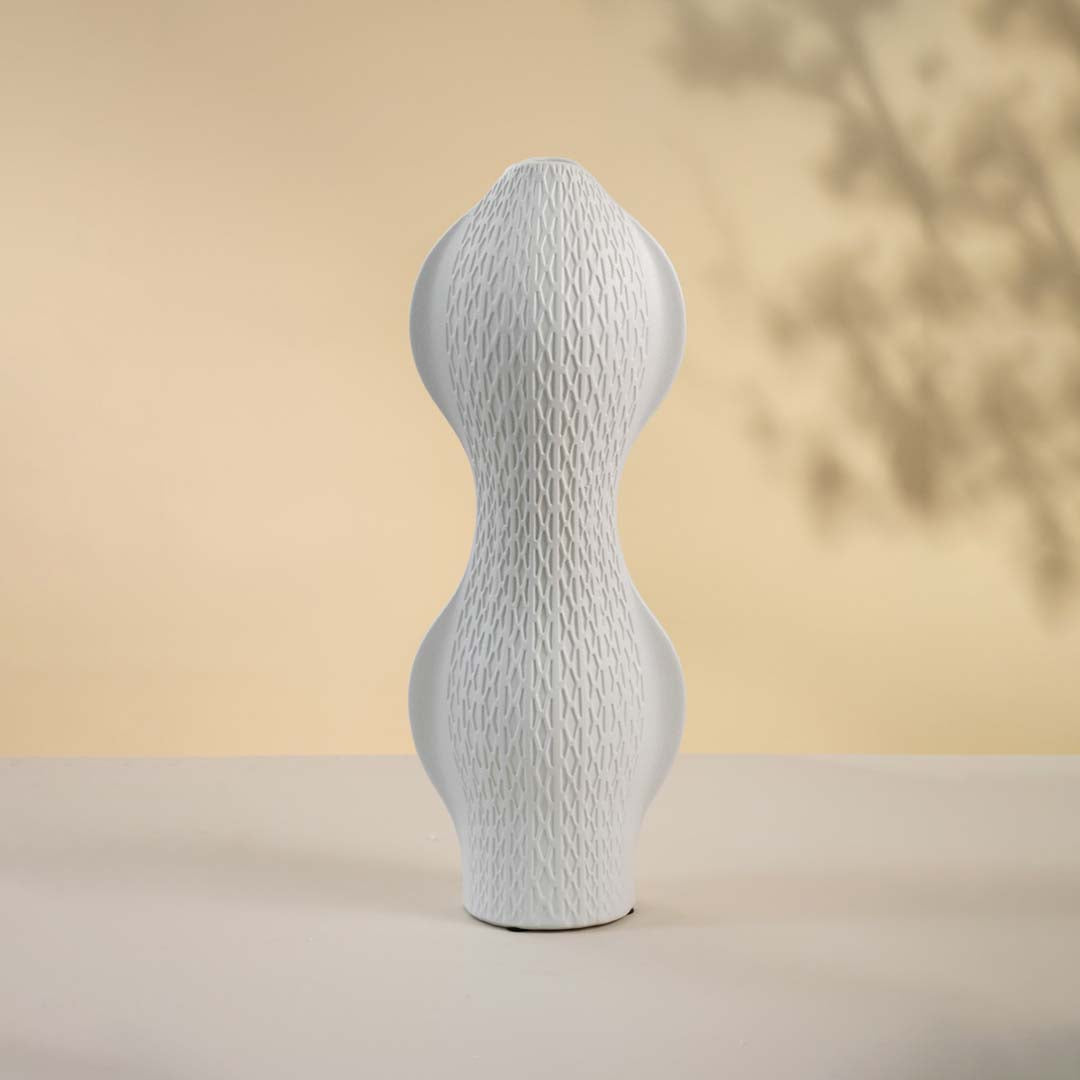 Zatra White Ceramic Vase
