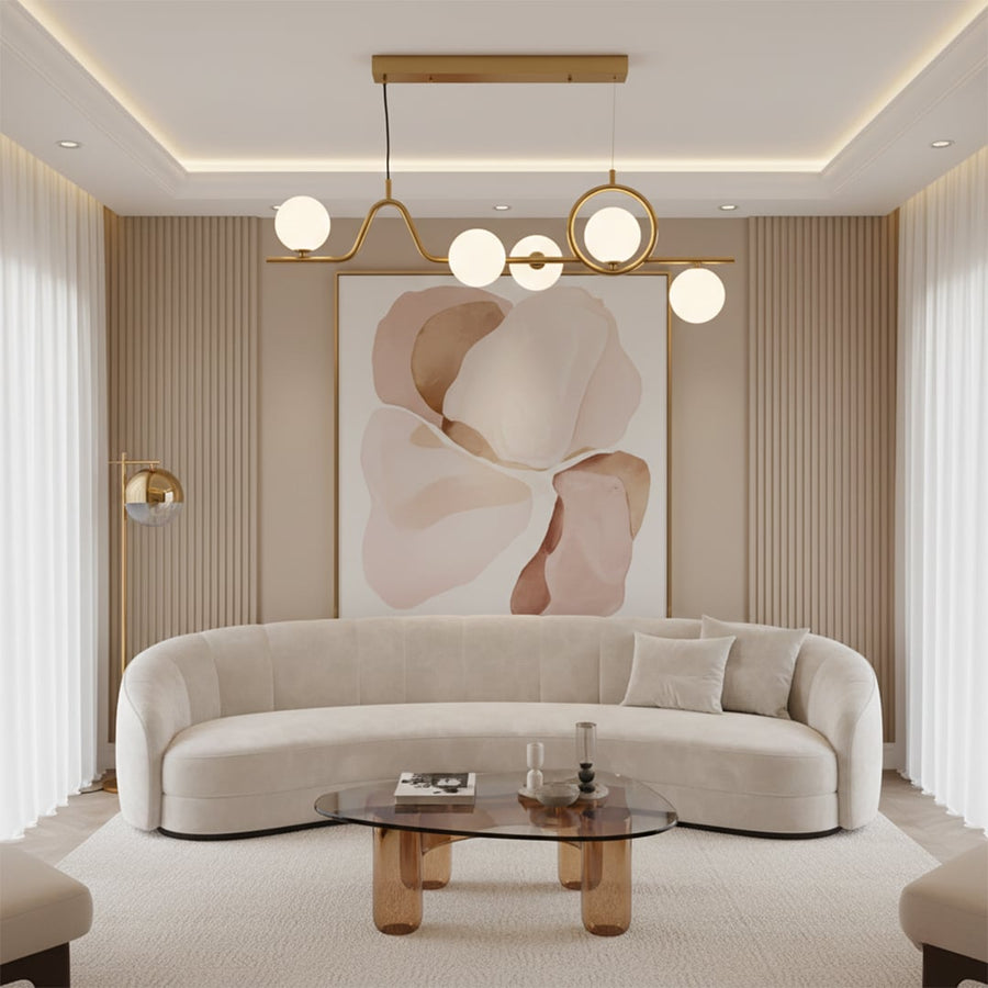 aball 5 light geometric chandelier gold main lifestyle