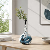 Artisan Ink-Wash Abstract Bottle Vase