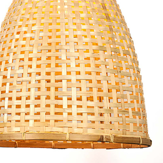 Artisan Handmade Conical Pendant Lamp - Beige