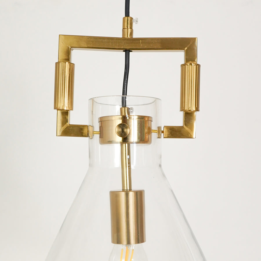 Dimension image of korean inspired globe glass hanging pendant lamp for elegant dining room decor styling and home lighting.