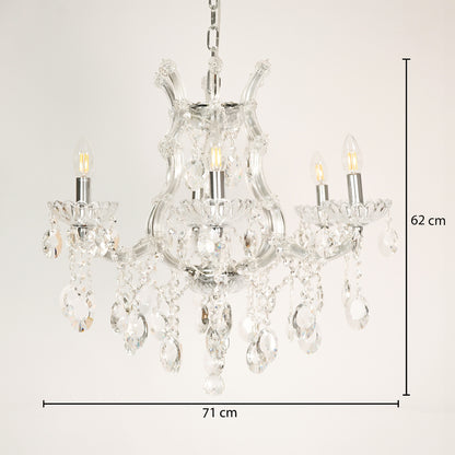 Dimension image of victorian chandelier for modern dining room decor styling with precise size measurement.