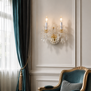 Aveline 2-Light Crystal Wall Light