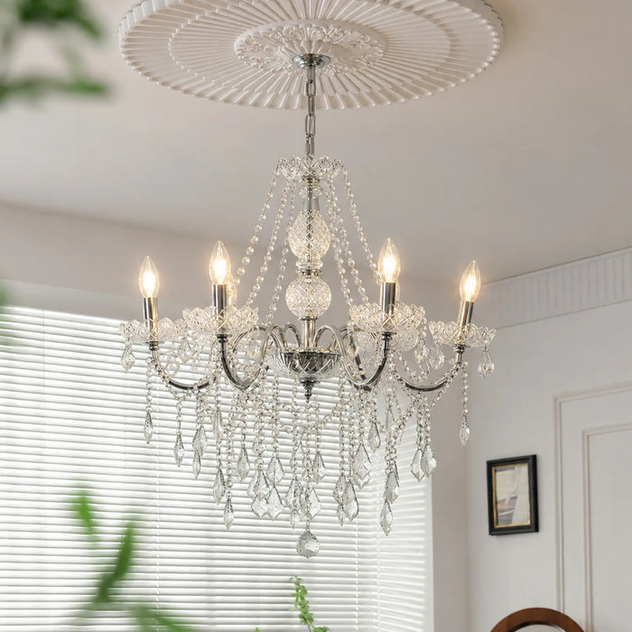 Averly 6-Light Crystal Chandelier - Silver