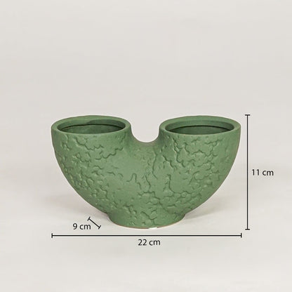bandsaw textured ceramic vase green dimensions