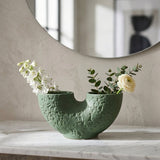 Bandsaw Textured Ceramic Vase - Green
