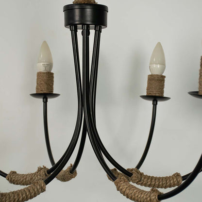 Beach House 6 Light Rope Chandelier