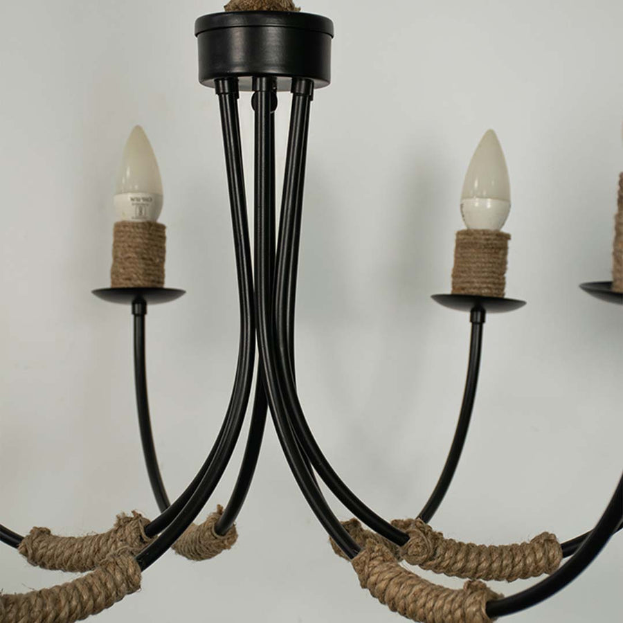 Beach House 6 Light Rope Chandelier
