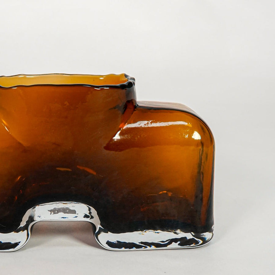 beg style glass vase closeup