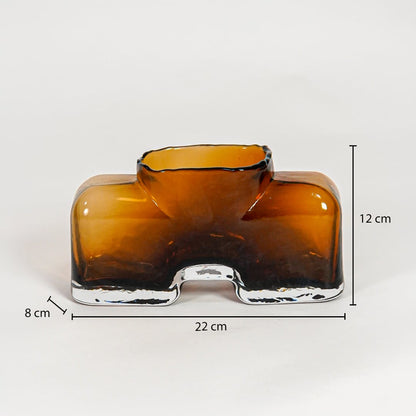 beg style glass vase dimensions