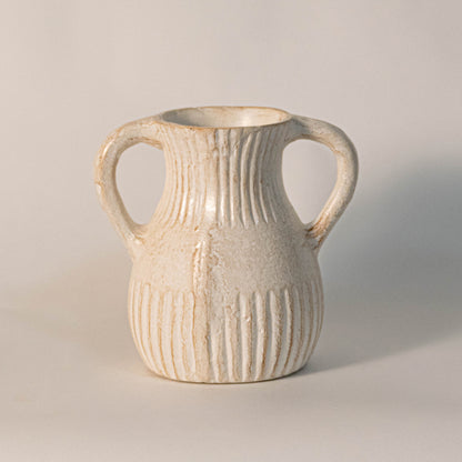 Binx Rustic Terracotta Vase - White