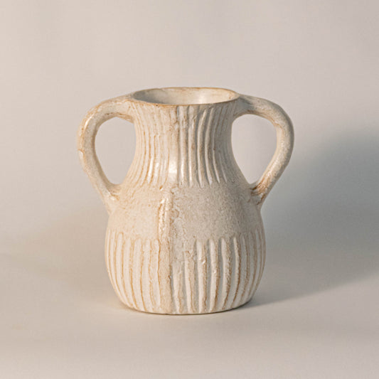 Binx Rustic Terracotta Vase - White