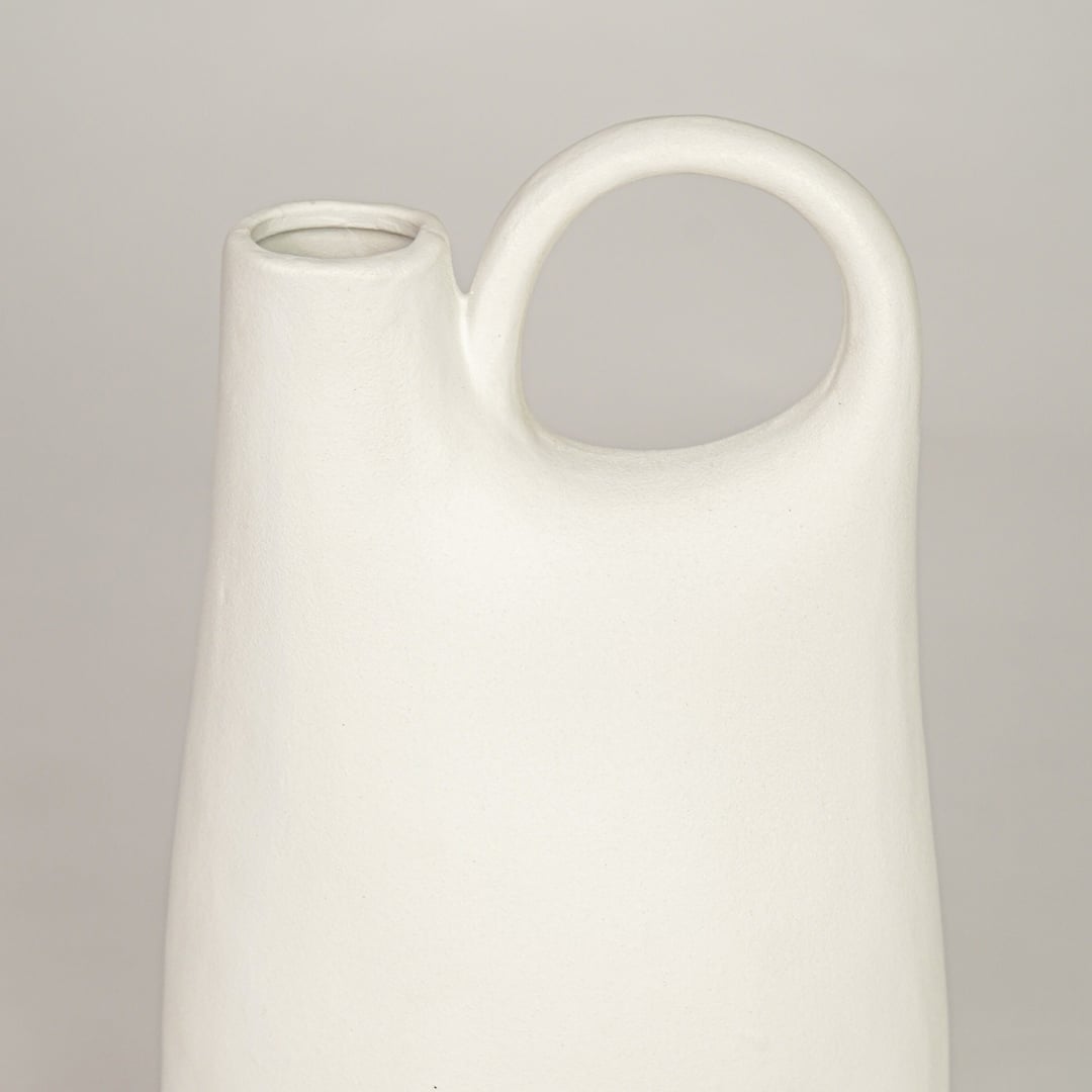 bisque jug ceramic vase white closeup