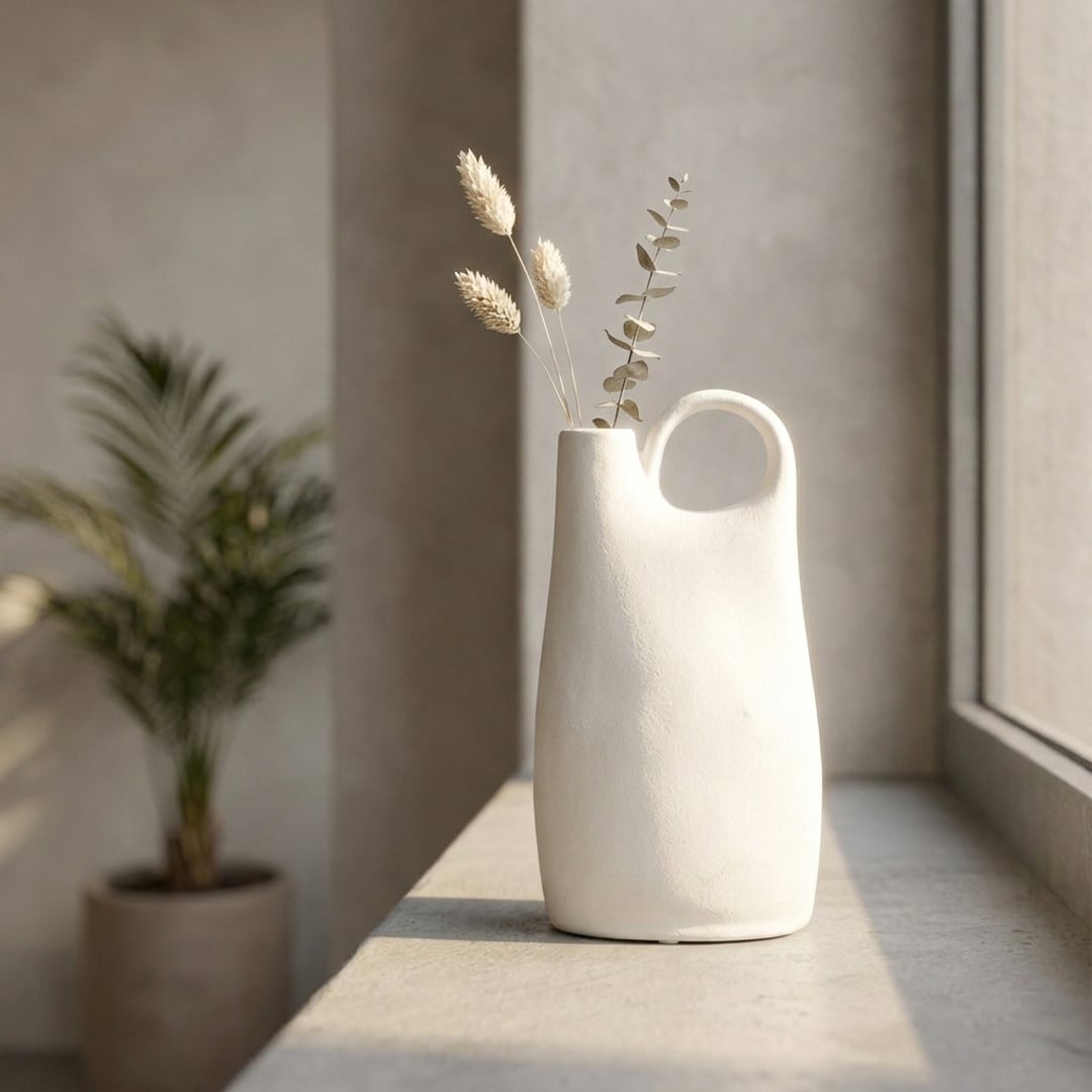 bisque jug ceramic vase white main lifestyle
