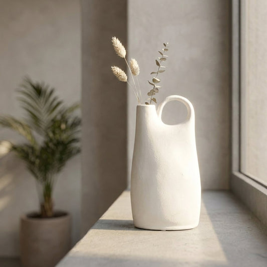 bisque jug ceramic vase white main lifestyle