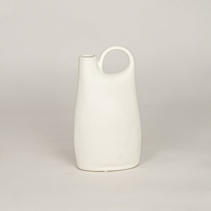 bisque jug ceramic vase white white background
