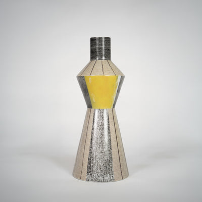 Bitossi-Style Geometric Totem Ceramic Vase