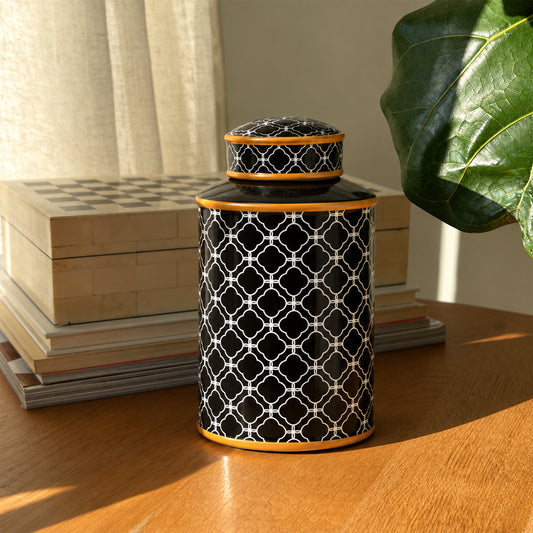 Black Luxe Ceramic Jar - Small