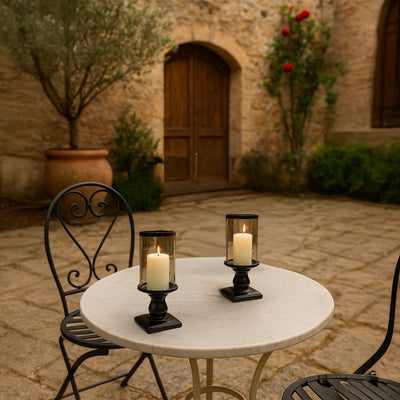 Black Retro Candle Holder Set of 2