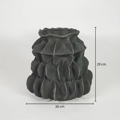 black textured round ceramic vase dimensions