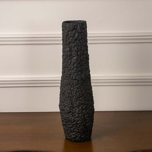 Black Textured Tumbler Vase
