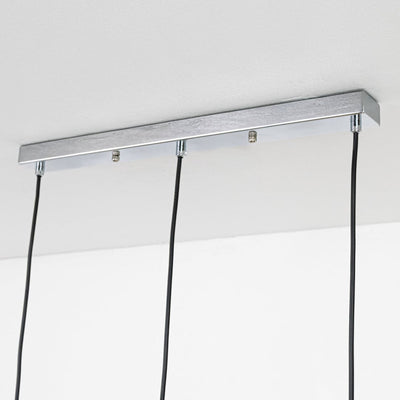 Blanca 3-Light Rectangular Cluster Pendant With Chrome Light Canopy