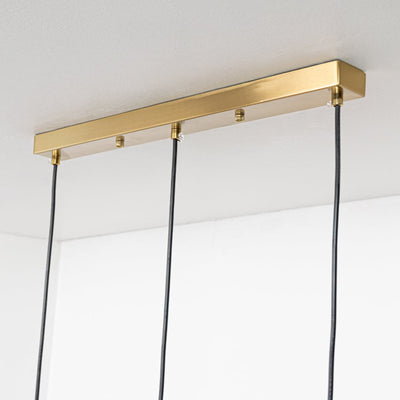 Blanca 3-Light Rectangular Cluster Pendant With Gold Light Canopy