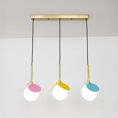 Blanca 3-Light Rectangular Cluster Pendant With Gold Light Canopy