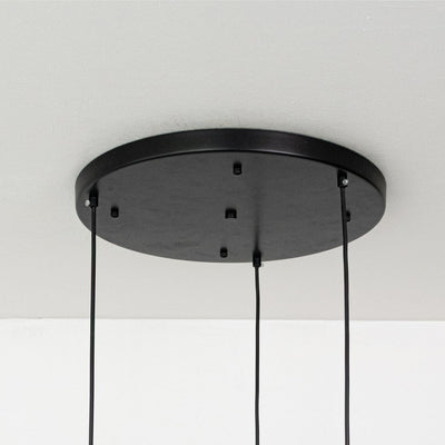 Blanca 3-Light Round Cluster Pendant With Black Light Canopy