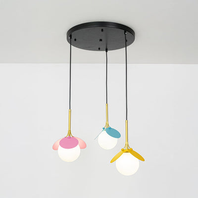 Blanca 3-Light Round Cluster Pendant With Black Light Canopy