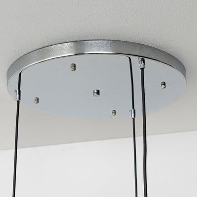 Blanca 3-Light Round Cluster Pendant With Chrome Light Canopy