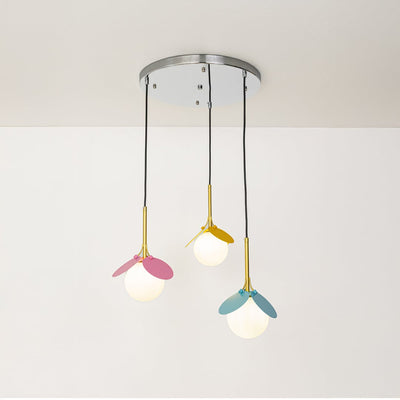 Blanca 3-Light Round Cluster Pendant With Chrome Light Canopy