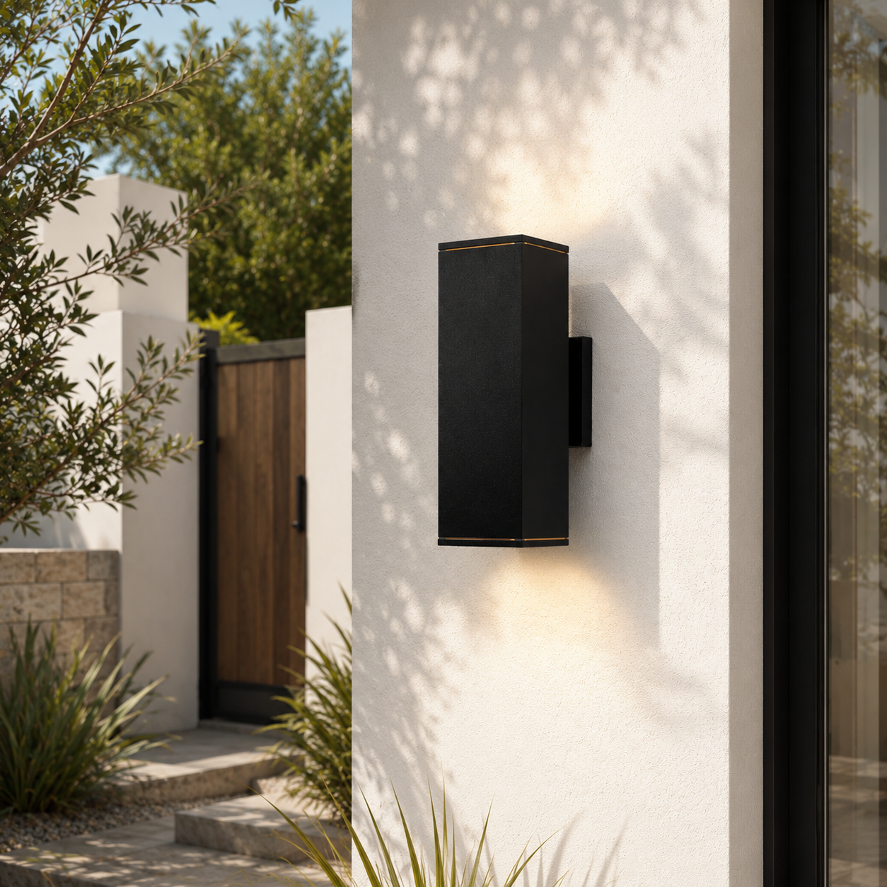 Box Outdoor Wall Light- Black