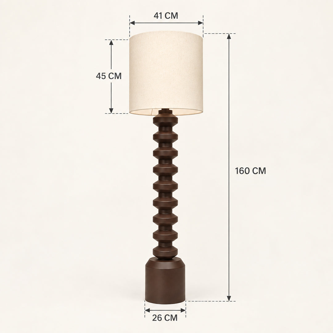 Brancusi Metal Floor Lamp - Brown