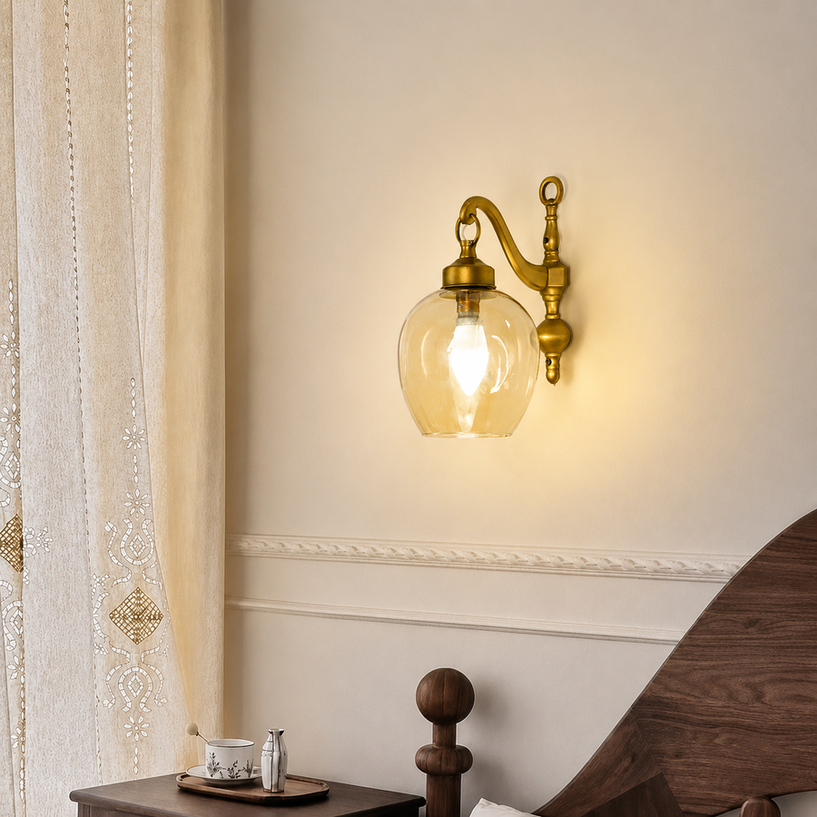 Dimension image of distressed green cast aluminium candelabra wall sconce for elegant rustic living room decor styling set.