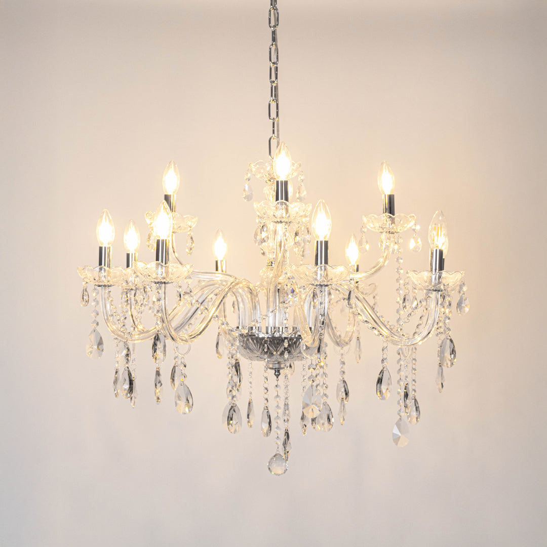 Velora 12-Light Candle Chandelier - Silver