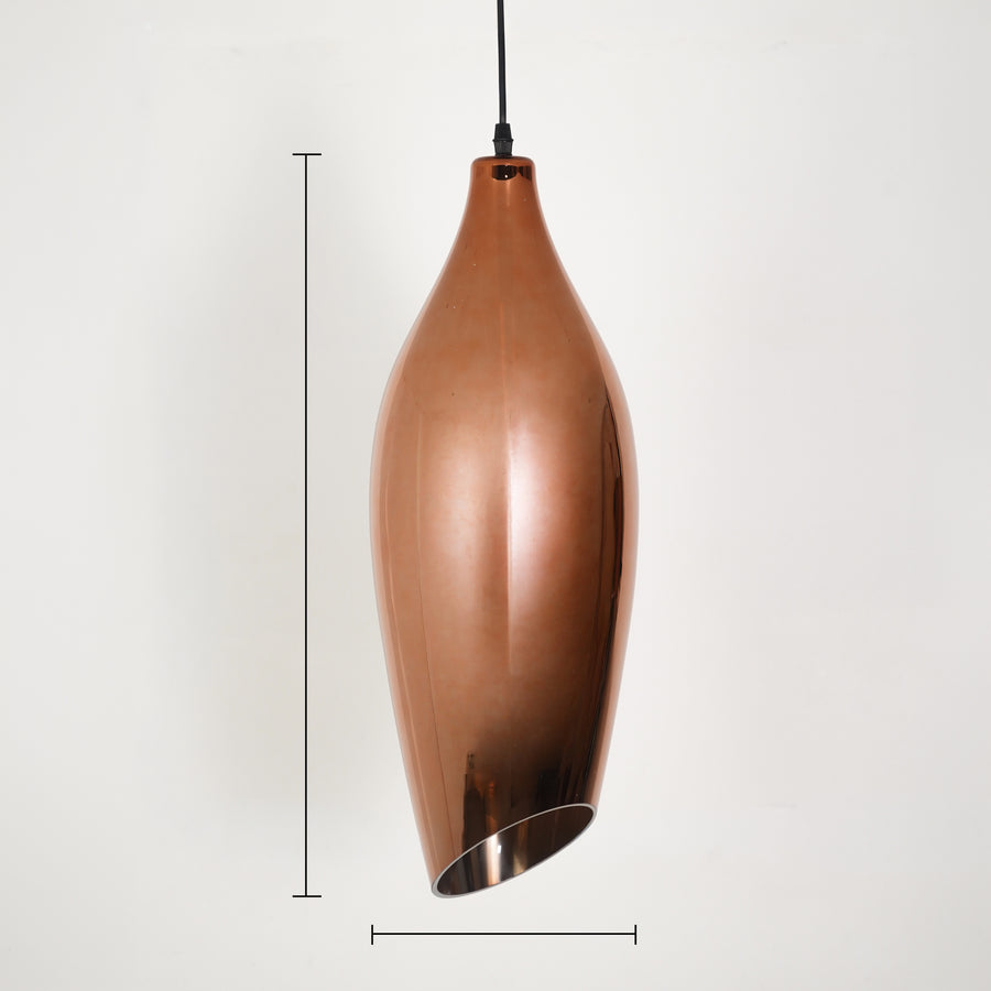 Dimension image of metallic red brilliance beam glass hanging pendant light for elegant dining room decor styling with accurate details.